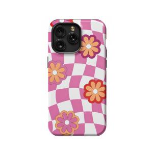 Daisy Flower Checkerboard iPhone Xs Max Phone Case - Image 1