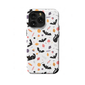 Halloween Cartoon Childish Style Bat Cat iPhone Xs Max Phone Case - Image 1
