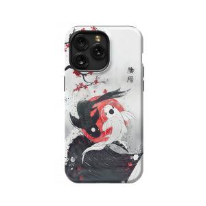 Japanese Fish Yin and Yang Blossom iPhone Xs Max Phone Case - Image 1