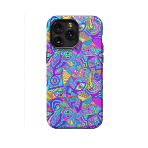 Psychedelic Colorful Eyes Seamless iPhone Xs Max Phone Case - Image 1