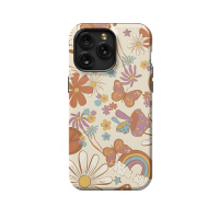 Retro Groovy Hippie Floral Rainbow Trippy iPhone Xs Max Phone Case - Image 1