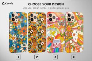 Retro Groovy Hippie Floral Rainbow Trippy iPhone Xs Max Phone Case - Image 1