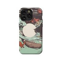 The Great Wave off Kanagawa Cat iPhone Xs Max Phone Case - Image 1