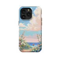 Vibrant Summer Beach Floral Sea iPhone Xs Max Phone Case - Image 1