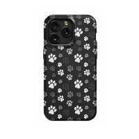 Black and White Animal Cat Dog Paw iPhone Xs Phone Case - Image 1