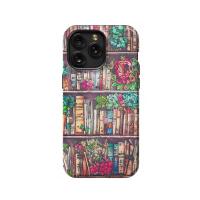 Book Lover Bookshelf Floral Flower iPhone Xs Phone Case - Image 1
