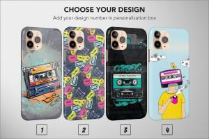 Cassette Cute Mixtape Aesthetic Pattern iPhone Xs Phone Case - Image 1