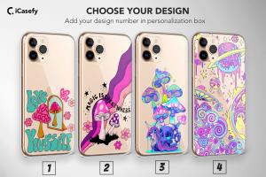 Clear Trippy Psychedelic Glitch iPhone Xs Phone Case - Image 1