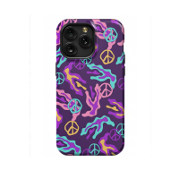 Colorful Peace Trippy Psychedelic Seamless iPhone Xs Phone Case - Image 1