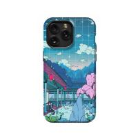 Demon Slayer Lofi Anime City iPhone Xs Phone Case - Image 1