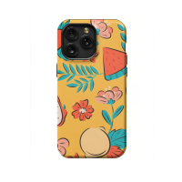 Hand Drawn Fruit and Floral iPhone Xs Phone Case - Image 1