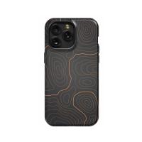 Orange Grey Topographic iPhone Xs Phone Case - Image 1