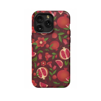 Red Pomegranate Pattern iPhone Xs Phone Case - Image 1