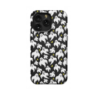 Seamless Halloween Ghosts iPhone Xs Phone Case - Image 1