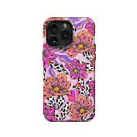 Tropical Pink Floral Cow iPhone Xs Phone Case - Image 1