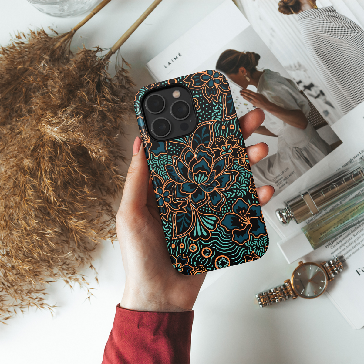 Indonesian Batik Cover Printing Phone Case iPhone Samsung Cover Pixel 3832 - Image 4