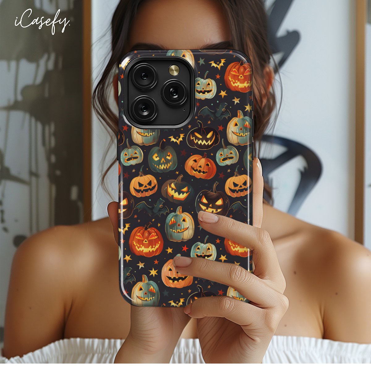 Insanely Cute Halloween Pumpkin Fall Phone Case iPhone Samsung Cover Pixel 1702 - Image 2