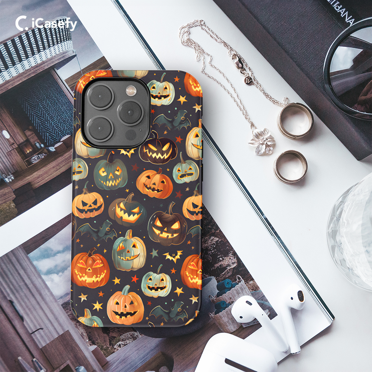 Insanely Cute Halloween Pumpkin Fall Phone Case iPhone Samsung Cover Pixel 1702 - Image 3