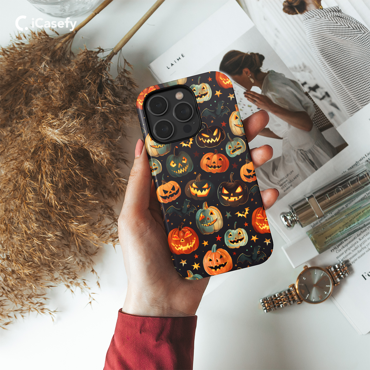 Insanely Cute Halloween Pumpkin Fall Phone Case iPhone Samsung Cover Pixel 1702 - Image 4