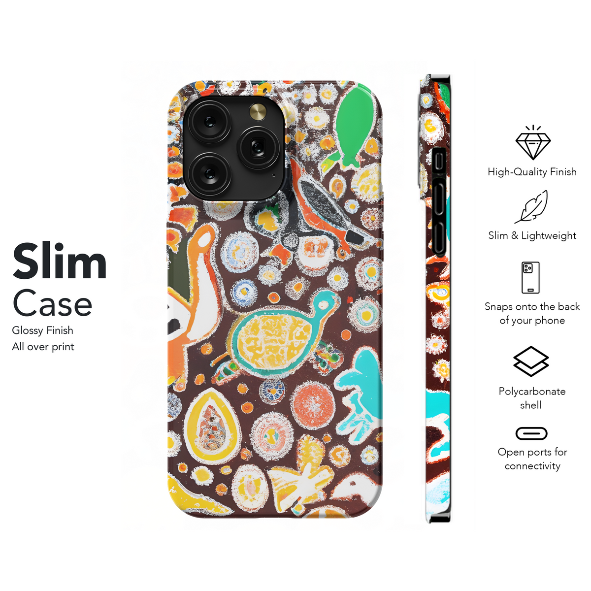 Intricate Aboriginal Painting with Animals and Dots Phone Case iPhone Samsung Cover Pixel 3292 - Image 7