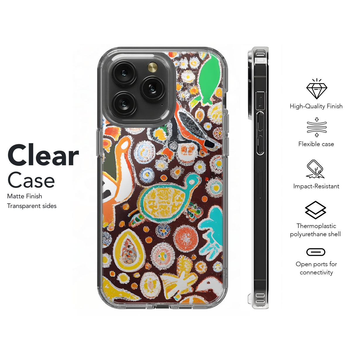 Intricate Aboriginal Painting with Animals and Dots Phone Case iPhone Samsung Cover Pixel 3292 - Image 8