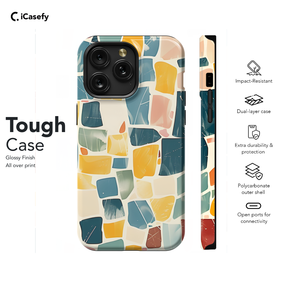 Intricate Mosaic Texture Phone Case iPhone Samsung Cover Pixel 1115 - Image 5