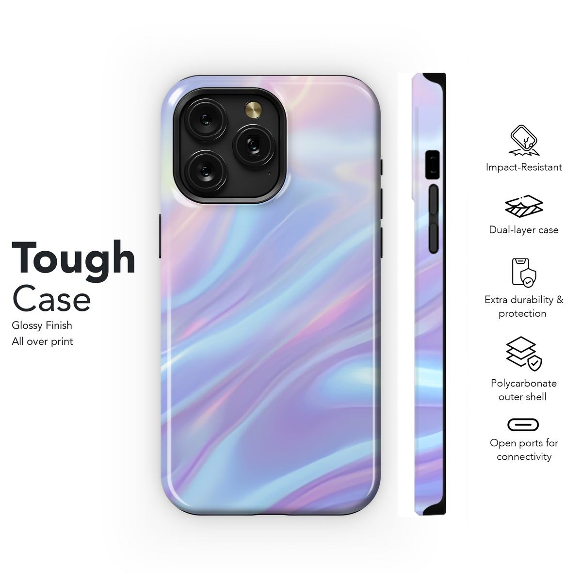 Iridescent Holographic Phone Case iPhone Samsung Cover Pixel 2390 - Image 6