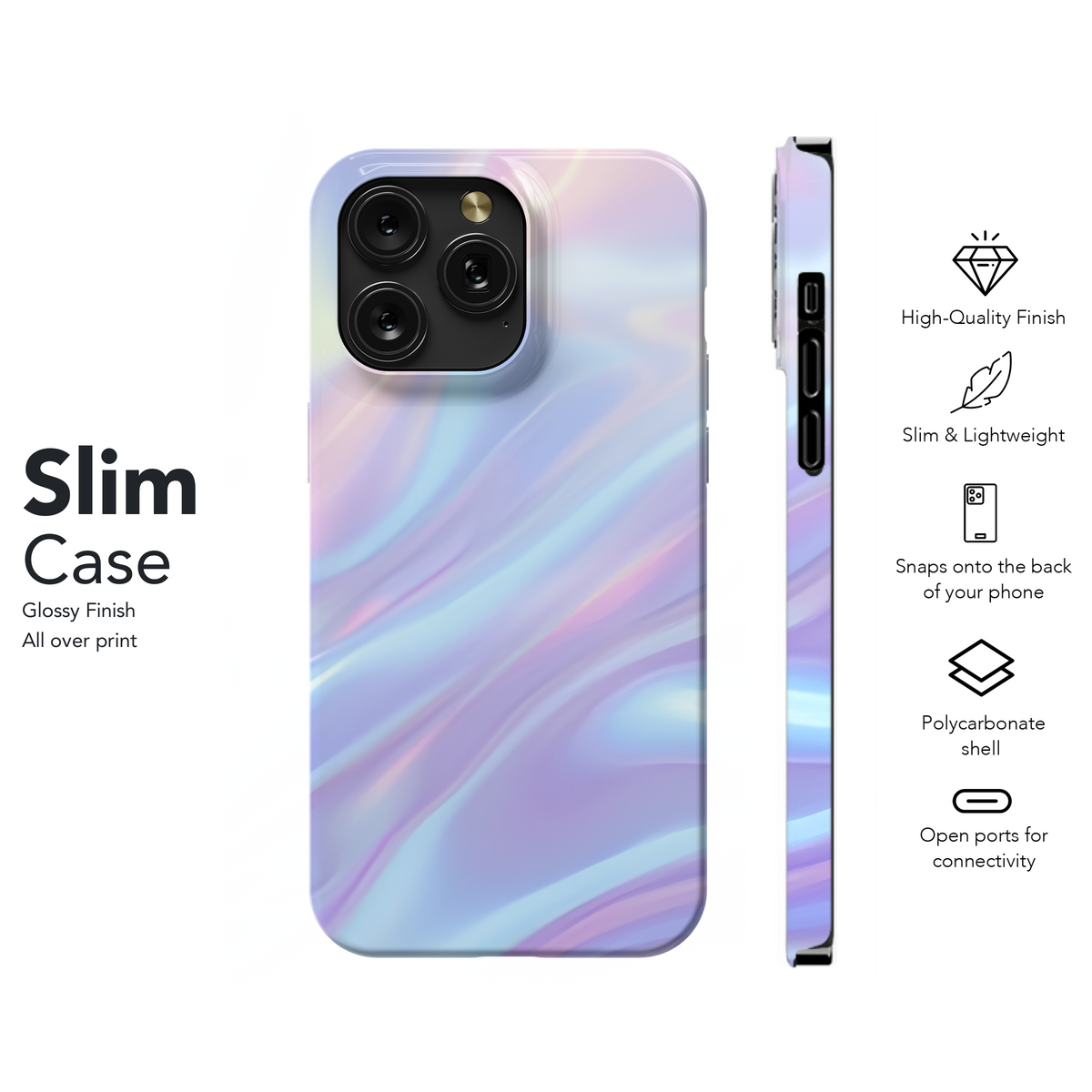 Iridescent Holographic Phone Case iPhone Samsung Cover Pixel 2390 - Image 7