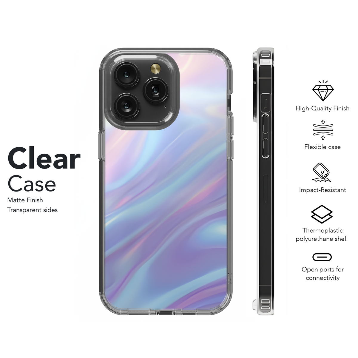 Iridescent Holographic Phone Case iPhone Samsung Cover Pixel 2390 - Image 8