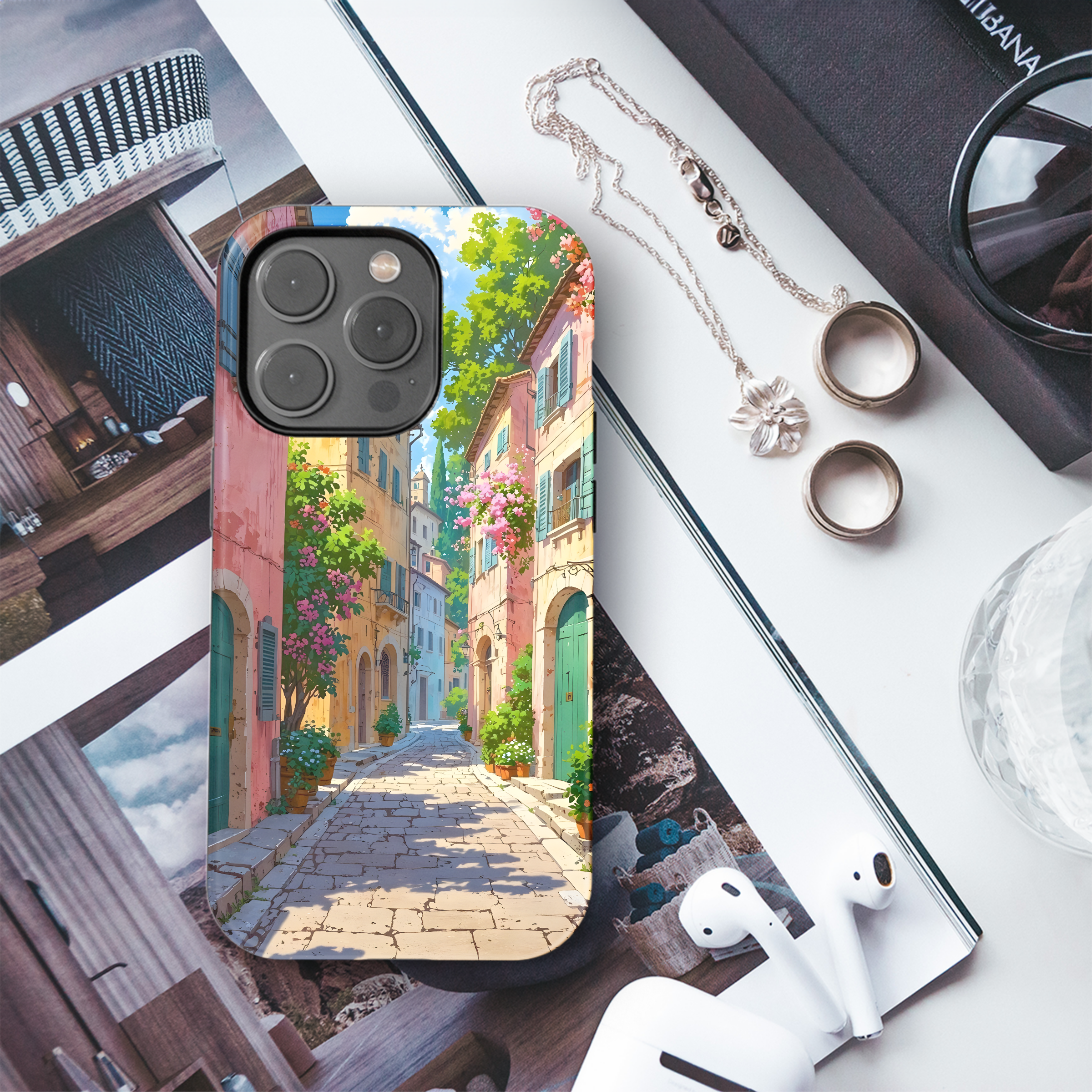 Italian Summer Street
 Phone Case iPhone Samsung Cover Pixel 4498 - Image 3