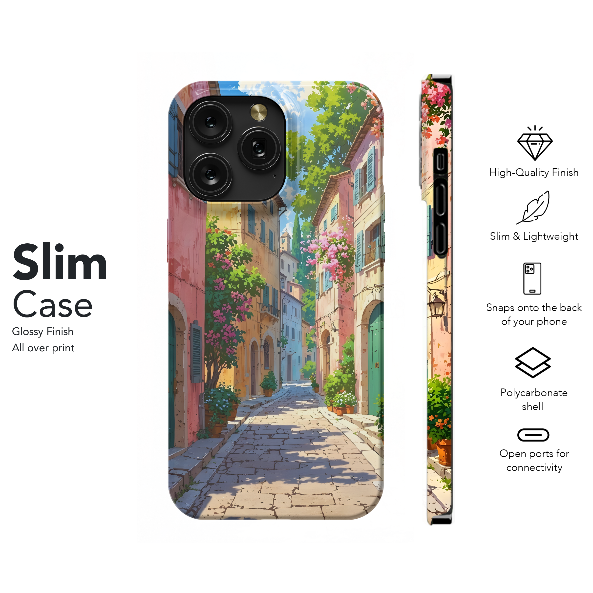 Italian Summer Street
 Phone Case iPhone Samsung Cover Pixel 4498 - Image 7