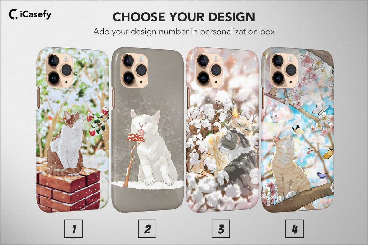 Japanese Cats Phone Case Aesthetic Cute Cover - Image 1