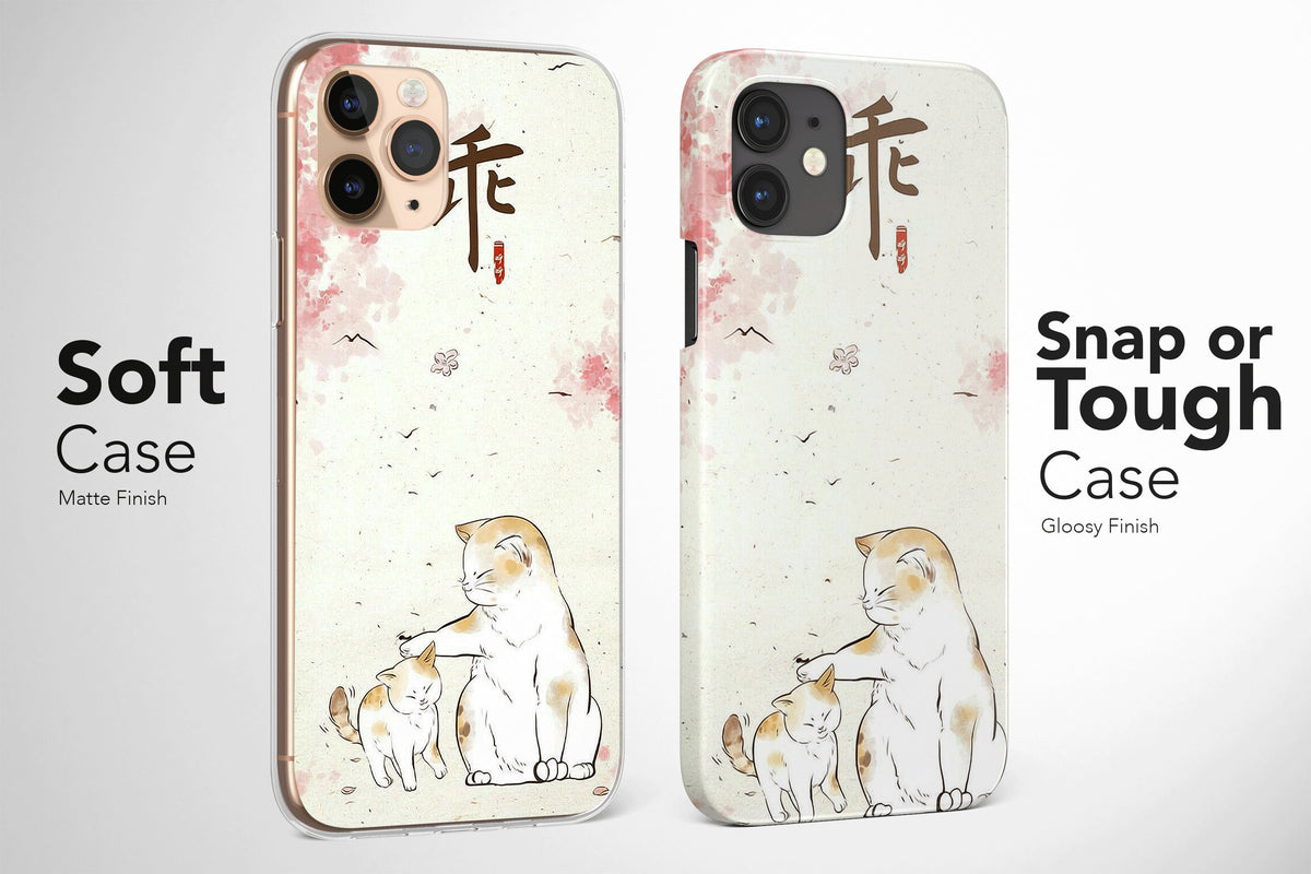 Japanese Cats Phone Case Aesthetic Cute Cover - Image 3