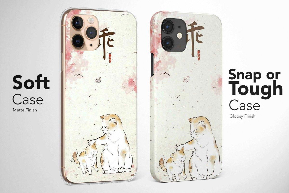 Japanese Cats Phone Case Aesthetic Cute Cover - Image 6