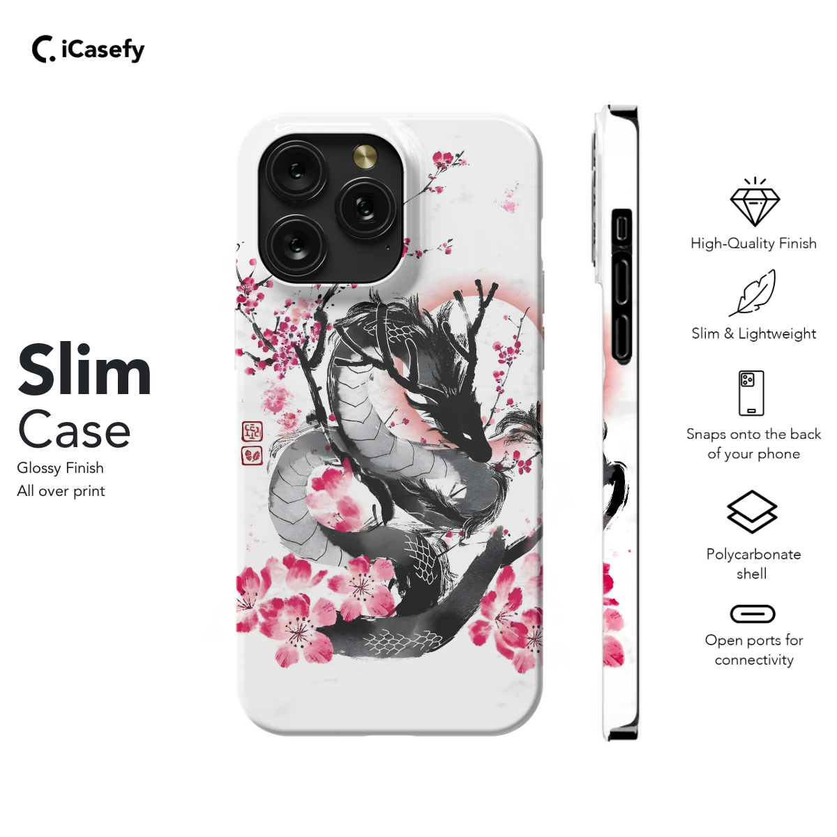 Japanese Flower Blossom Dragon  Phone Case iPhone Samsung Pixel & More 309 - Image 6