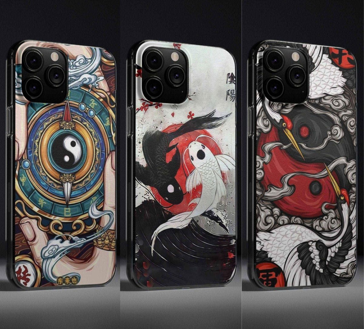 Japanese Harmony Yin Yang Phone Case Koi Fish - Image 1