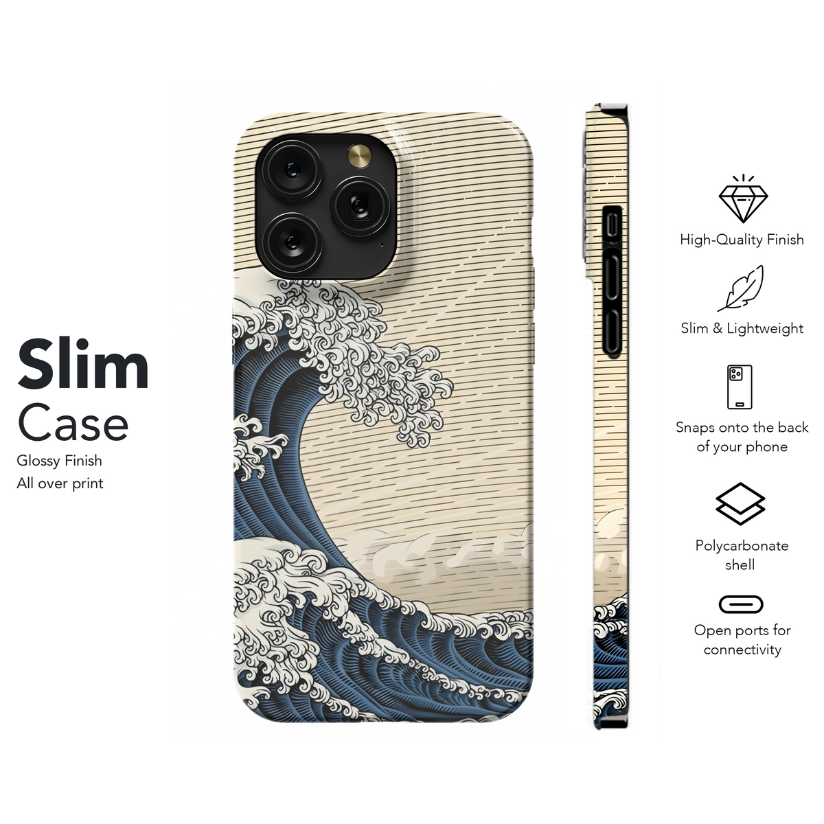 Japanese Woodcut Style Wave Phone Case iPhone Samsung Cover Pixel 2559 - Image 7