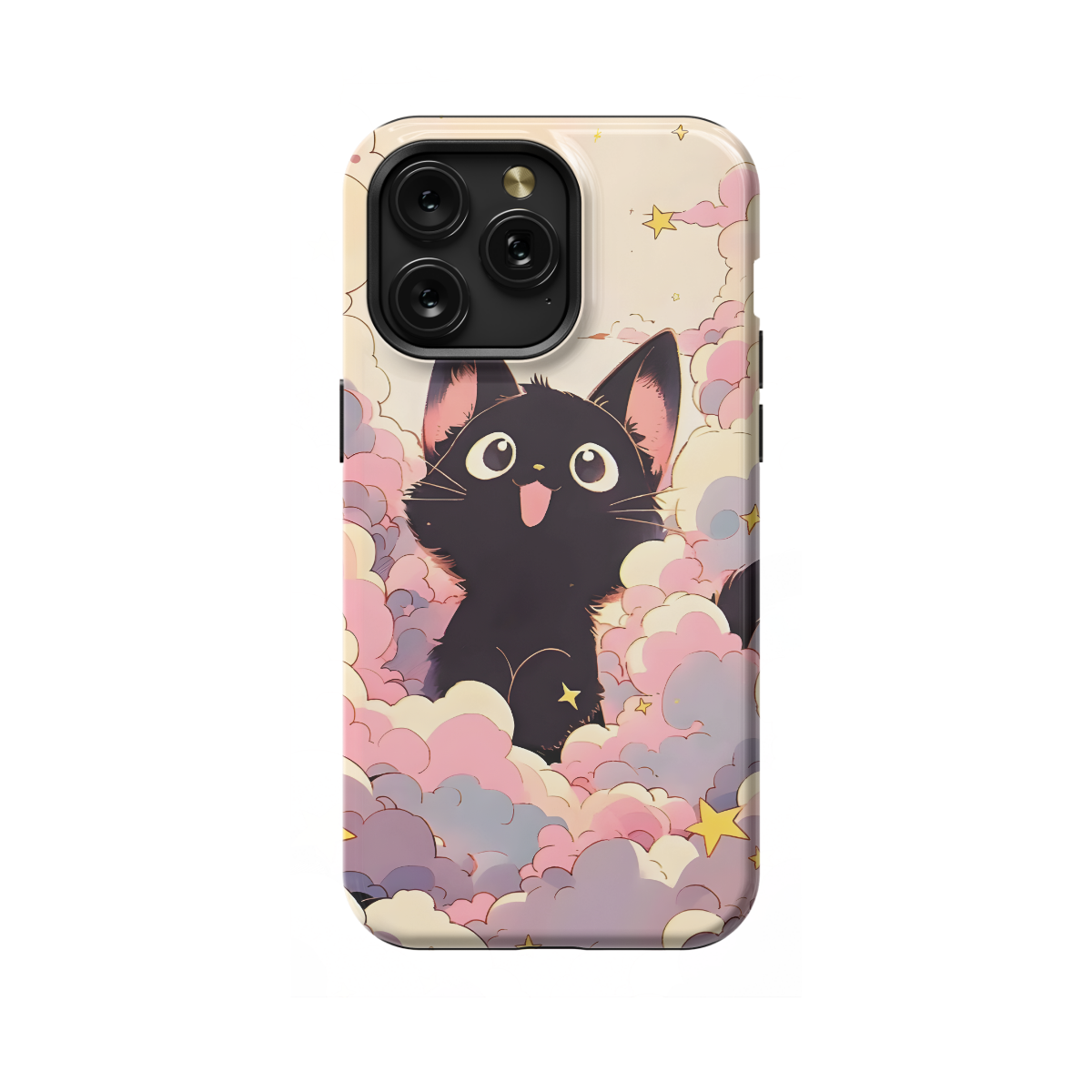 Kawaii Black Cat Cloud Anime Phone Case iPhone Samsung Pixel & More 62 - Image 1