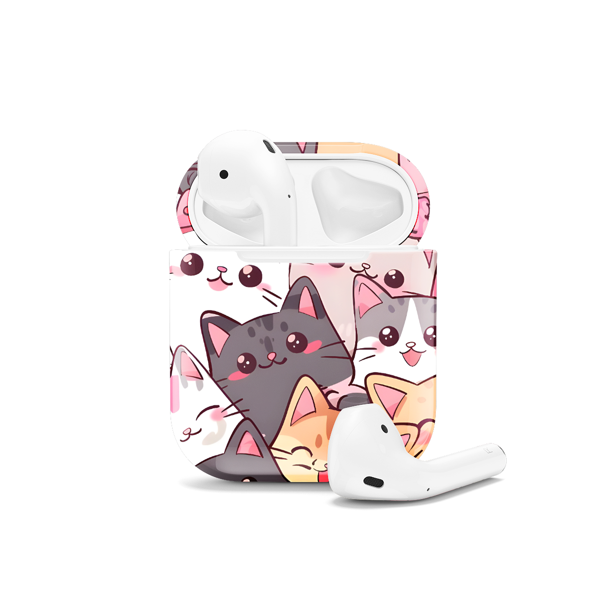 Kawaii Cats Lovely AirPods Case AirPods Pro AirPods Pro 2 AirPods 3 AirPods 2 Glossy 1558 - Image 1