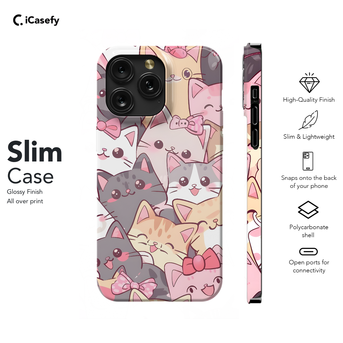 Kawaii Cats Lovely Phone Case iPhone Samsung Cover Pixel 697 - Image 6