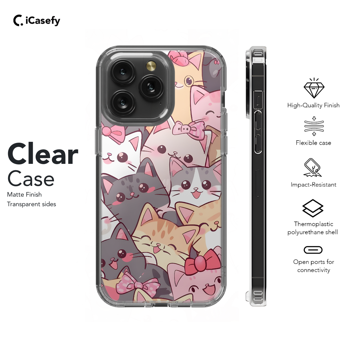 Kawaii Cats Lovely Phone Case iPhone Samsung Cover Pixel 697 - Image 7