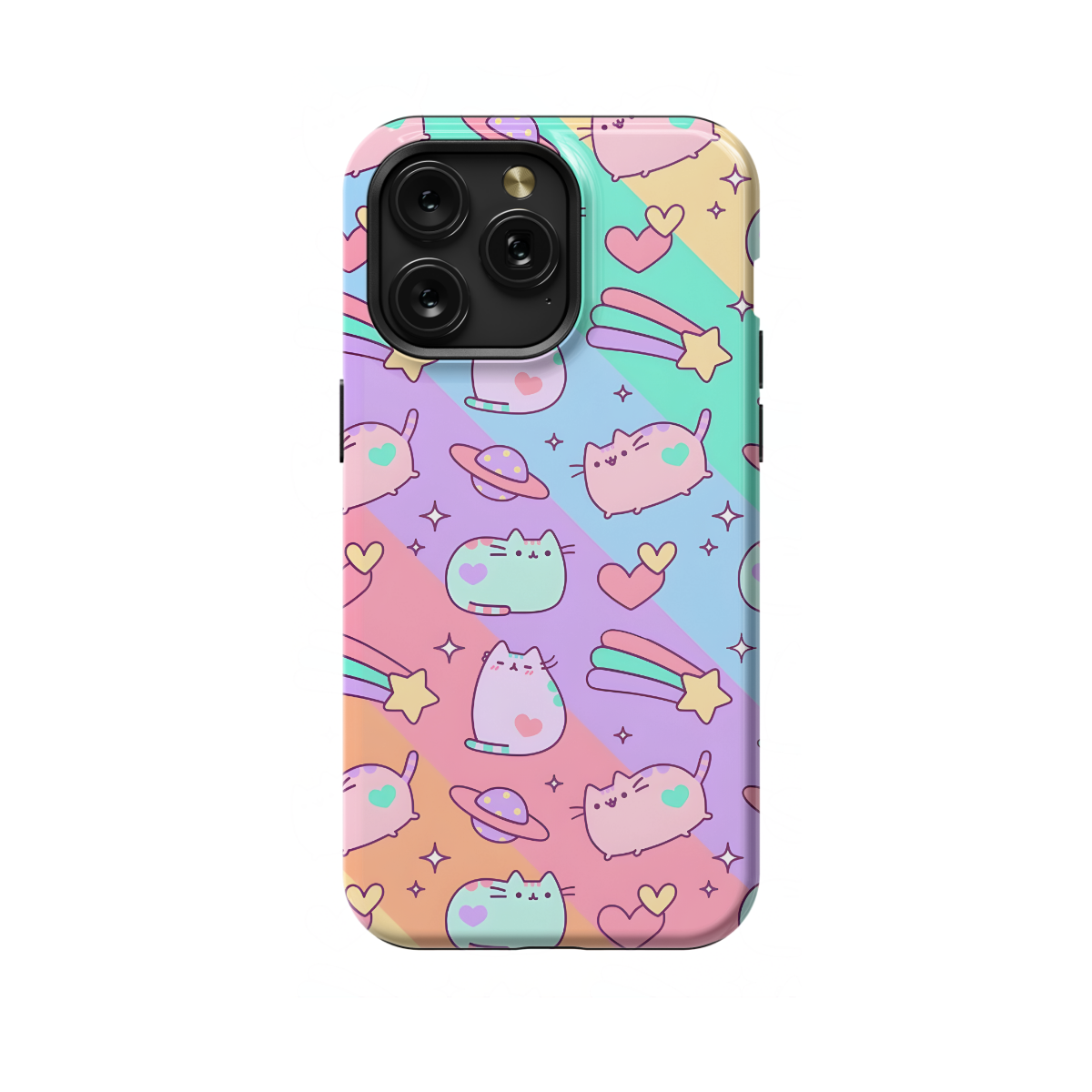 Kawaii Cats Rainbow Phone Case iPhone Samsung Cover Pixel 694 - Image 1