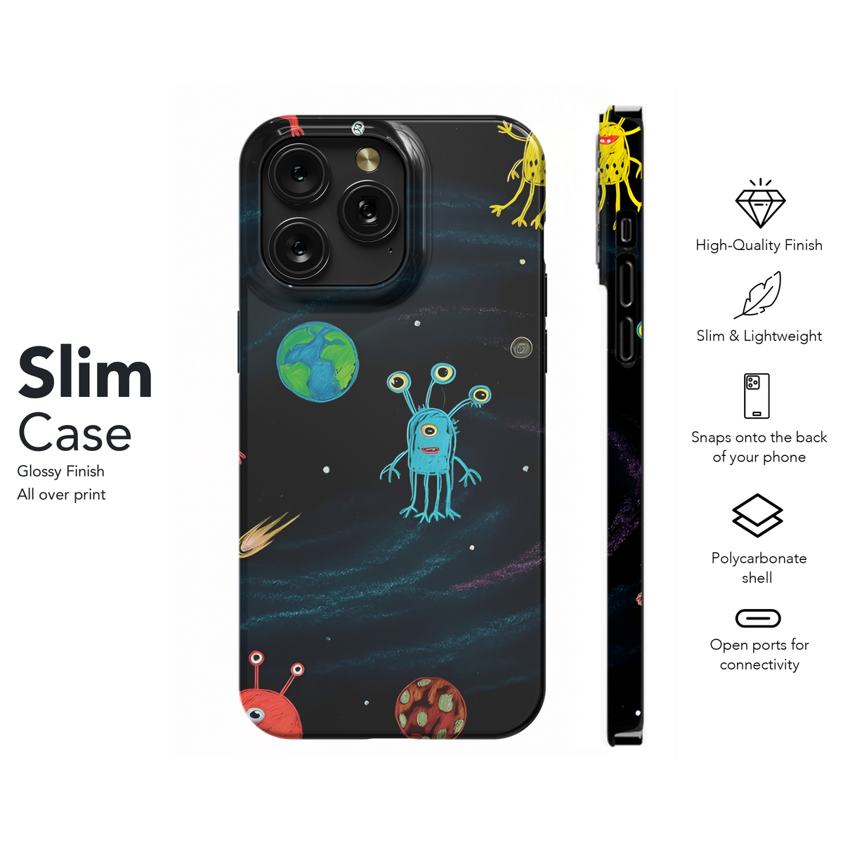 Kids Alien Space Phone Case iPhone Samsung Cover Pixel 3376 - Image 7