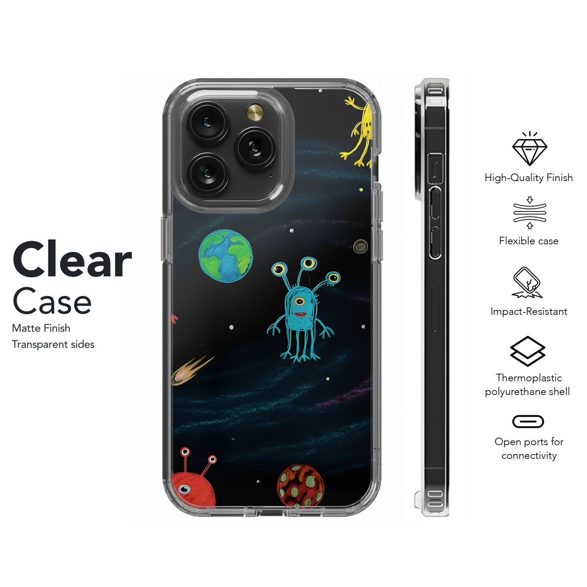 Kids Alien Space Phone Case iPhone Samsung Cover Pixel 3376 - Image 8