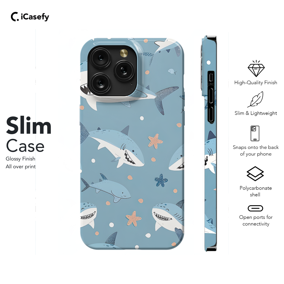 Kids Cartoon Shark Phone Case iPhone Samsung Cover Pixel 1143 - Image 6