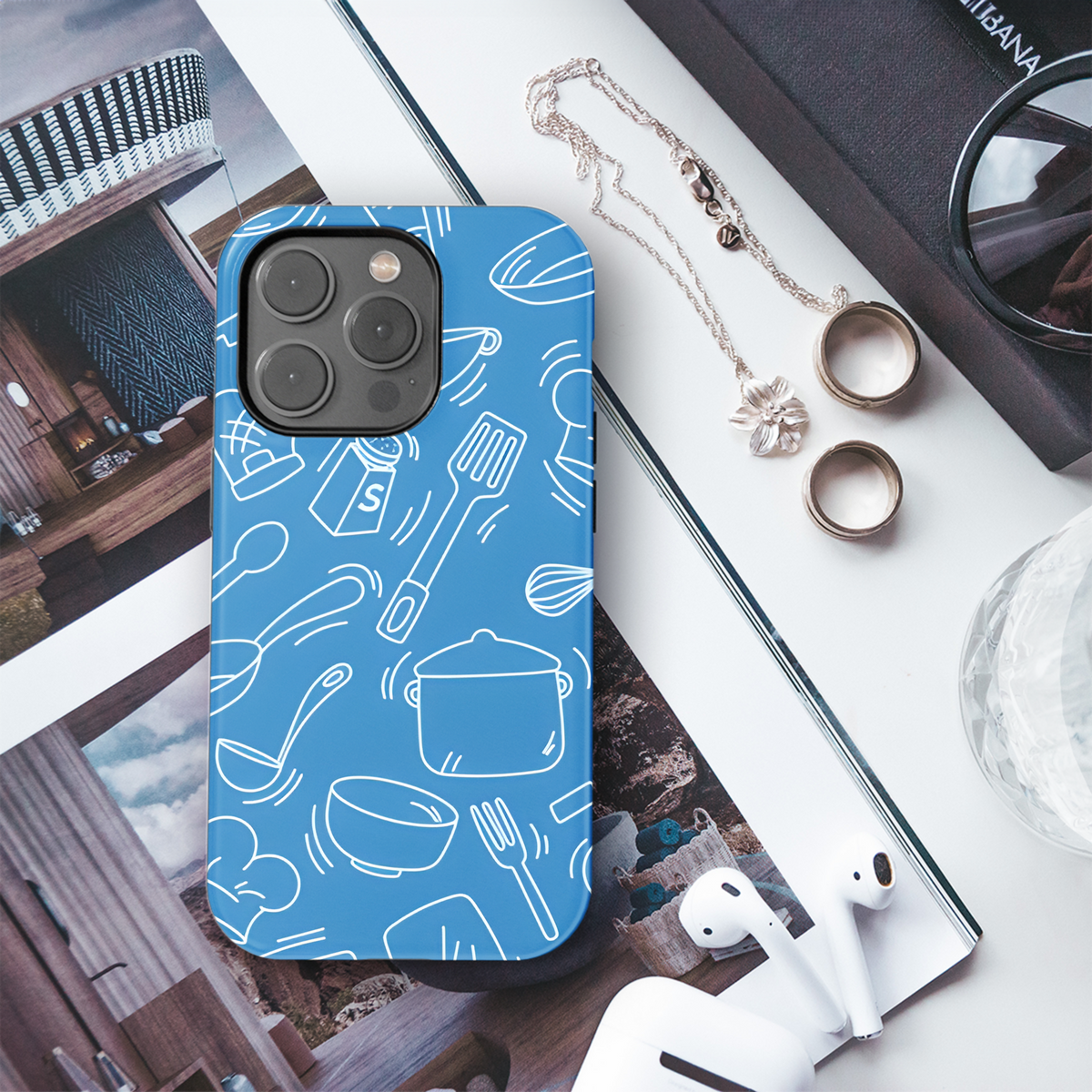 Kitchen Doodle Seamless Pattern Phone Case iPhone Samsung Cover Pixel 2429 - Image 3