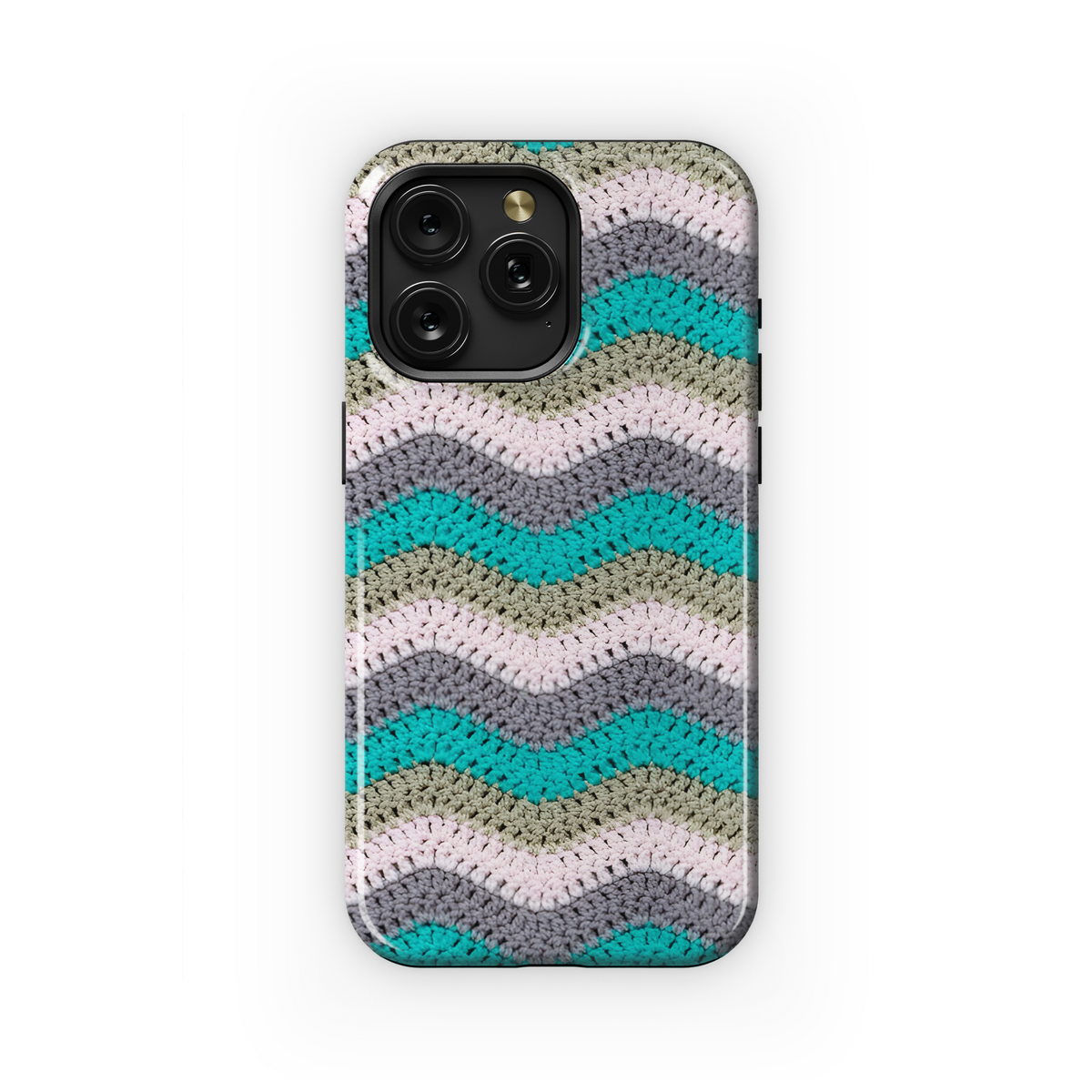 Knitted Zigzag with Pastel Yarn Phone Case iPhone Samsung Cover Pixel 3852 - Image 1