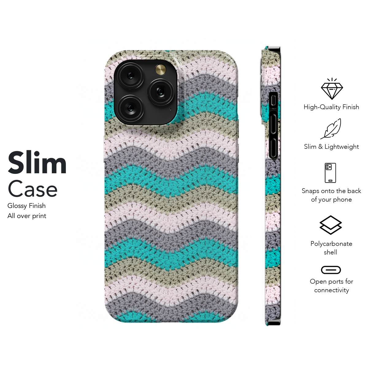 Knitted Zigzag with Pastel Yarn Phone Case iPhone Samsung Cover Pixel 3852 - Image 7