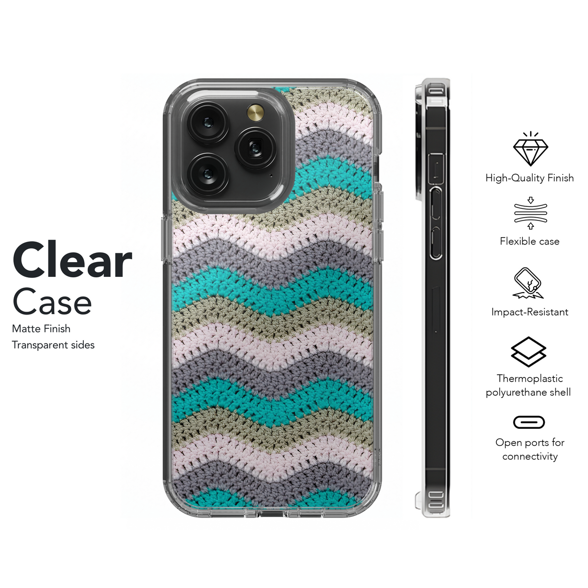 Knitted Zigzag with Pastel Yarn Phone Case iPhone Samsung Cover Pixel 3852 - Image 8