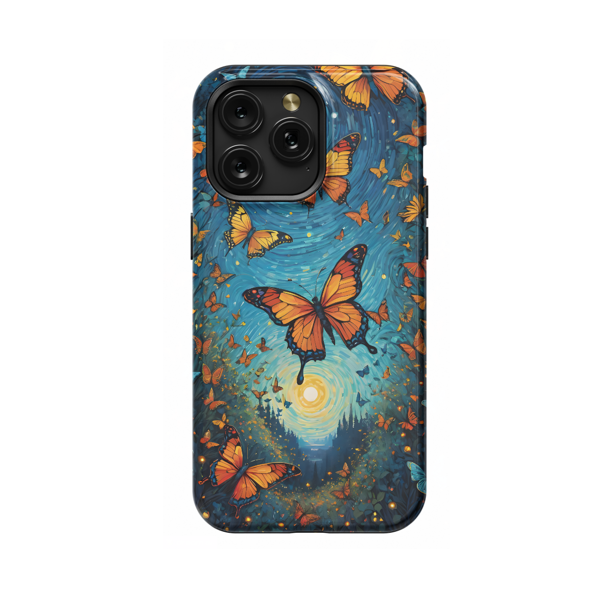 Landscape Cute Brown Butterflys Phone Case iPhone Samsung Cover Pixel 1036 - Image 1